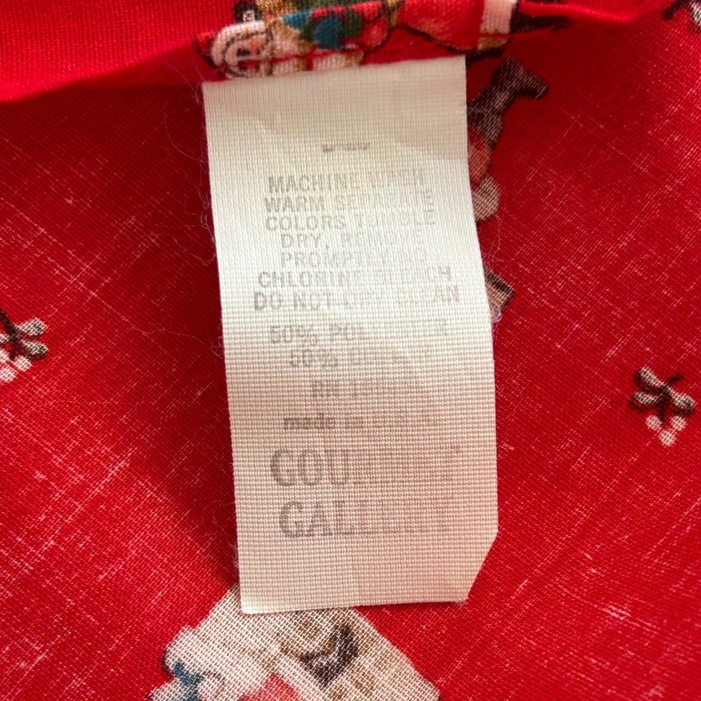 VTG 90s Gourmet Gallery Christmas Apron Quilted Bib Ruffle Trim EXCELLENT USA - Picture 7 of 7
